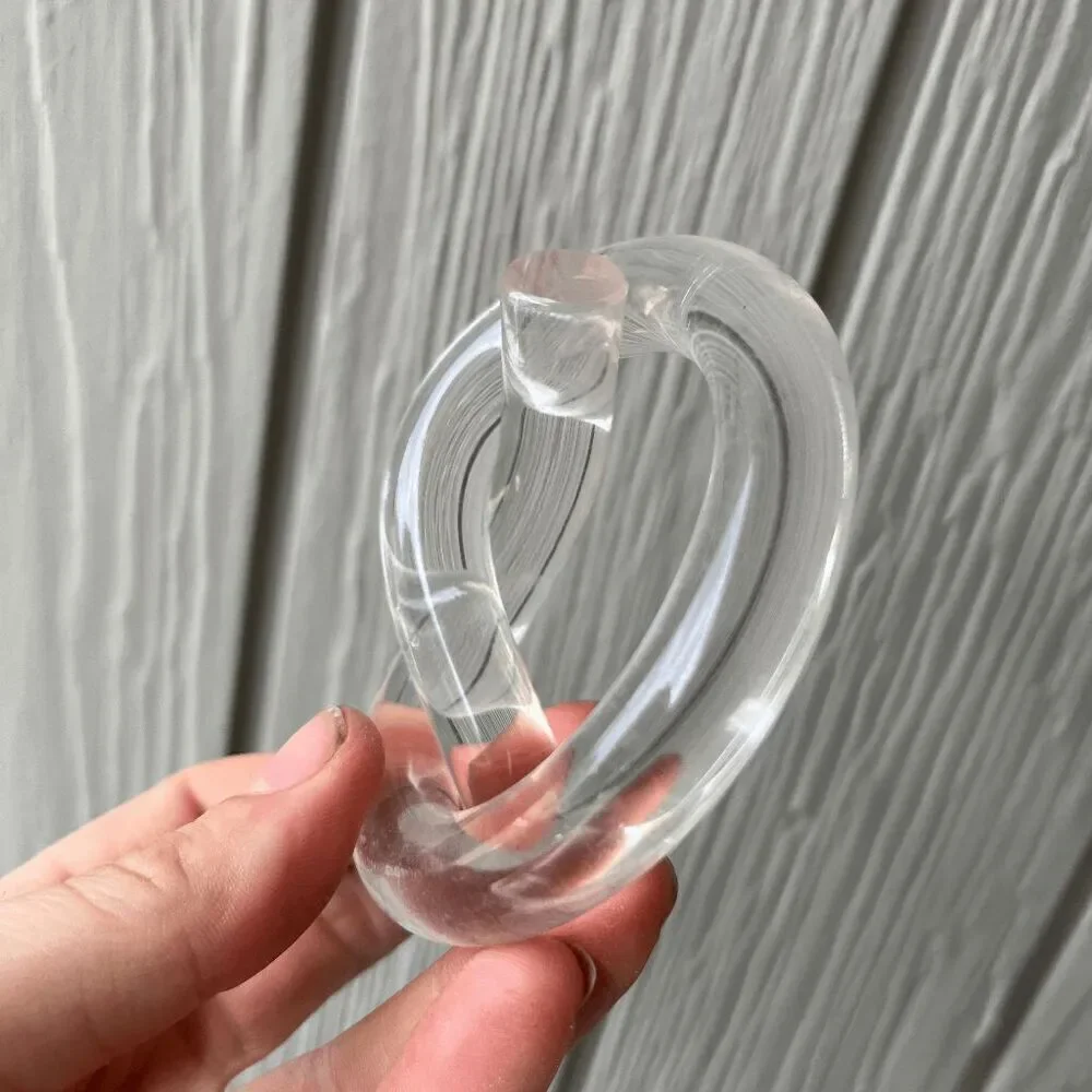 Dorothy Thorpe Lucite Napkin Rings – Set of 8 Pretzel Knot Vintage MCM